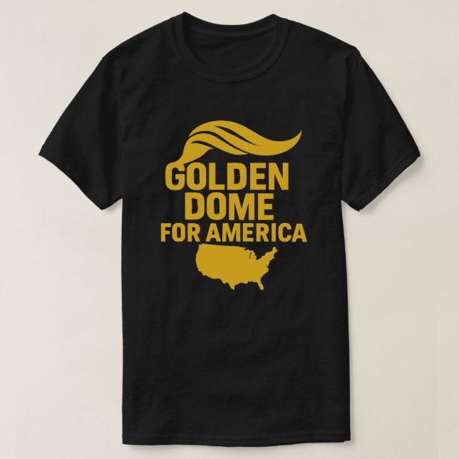 Camiseta Ouro Dome For America: Hair Shield Shield USA" Sat (Frente do Design)