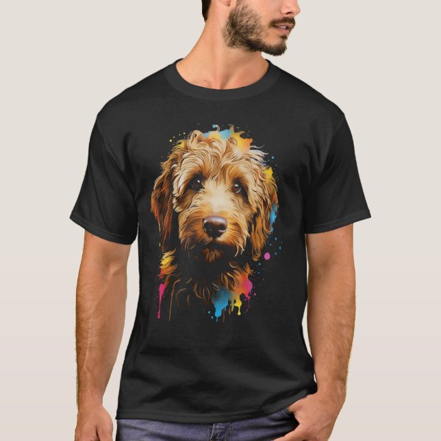 Camiseta Ouro Doodle Puppy Melhor Cachorro Andando Ventilad (Frente)