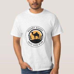 Camiseta Ouro e Design do deserto do camelo preto