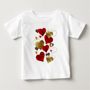 Camiseta Ouro e namorados vermelhos