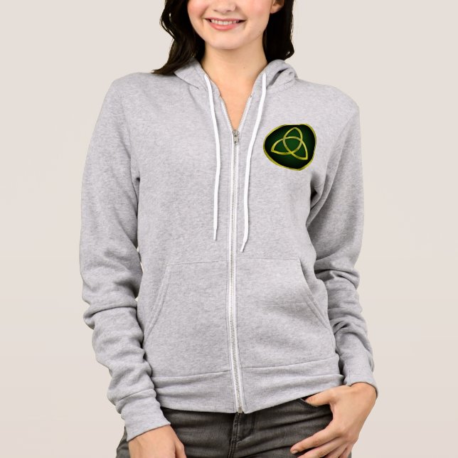 Camiseta ouro e triquetra verde (Frente)