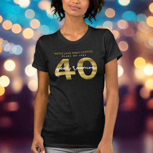 Camiseta Ouro elegante do falso reunião de classe de 40