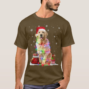Camiseta Ouro Engraçado Cachorro de Retriever Árvore de Nat