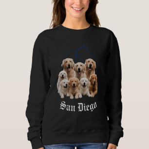 Camiseta Ouro Engraçado Retriever Bootleg San Diego Calif