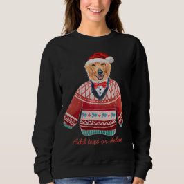 Camiseta Ouro Engraçado Retriever Cachorro de Natal Feio Mã