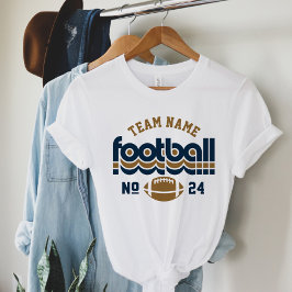 Camiseta Ouro Escuro Azul Marinho Espírito de Futebol Retrô