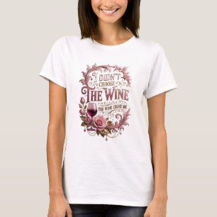 Camiseta Ouro EU NÃO ESCOLHI O VINHO O VINHO ME ESCOLHEU