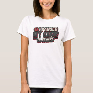 Camiseta Ouro Expressivo PAUSEI MEU JOGO PARA ESTAR AQUI
