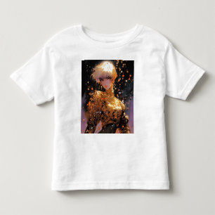 Camiseta Ouro Fiery Fantasy Anime Girl