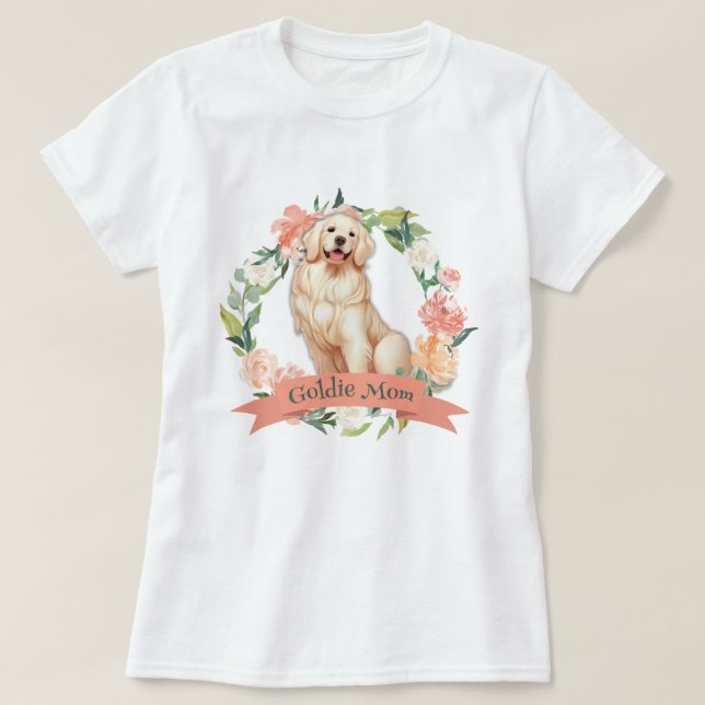 Camiseta Ouro Floral Bonito - Mãe (Frente do Design)