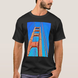 Camiseta Ouro Gate Bridge Closeup San Francisco Landmark