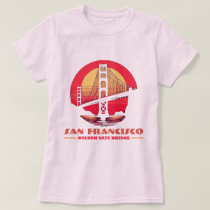 Camiseta Ouro Gate Bridge San Francisco Califórnia EUA