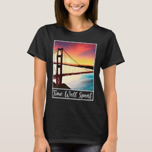 Camiseta Ouro Gate Bridge San Francisco California Time W