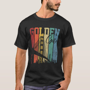 Camiseta Ouro Gate Bridge San Francisco California Vintag