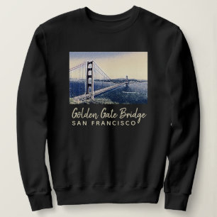 Camiseta Ouro Gate Bridge San Francisco Watercolor Art