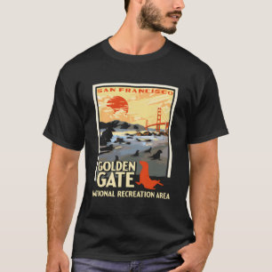 Camiseta Ouro Gate National Rec Area Park Vintage San Fra