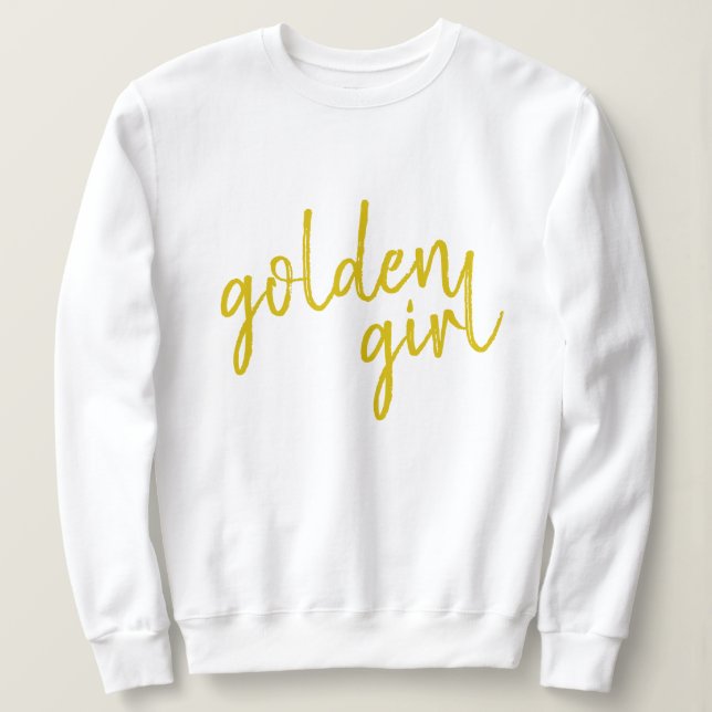 Camiseta Ouro Girl | Script Dourado moderno (Frente do Design)