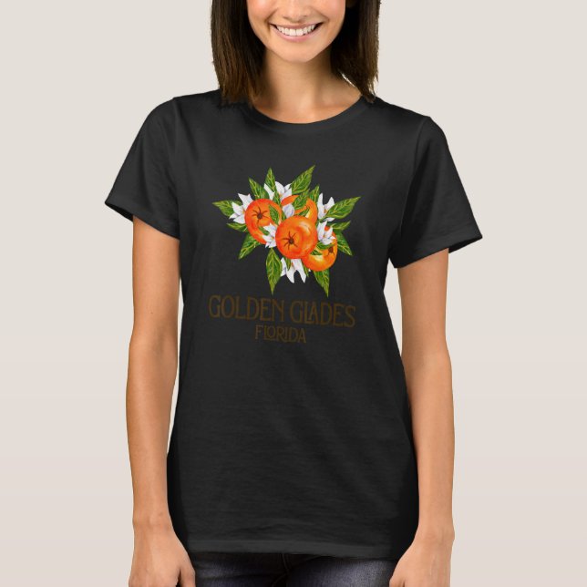 Camiseta Ouro Glades Florida Beach FL Laranjas do Flor Flo (Frente)