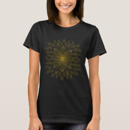 Camiseta Ouro Glitter Sun Mandala