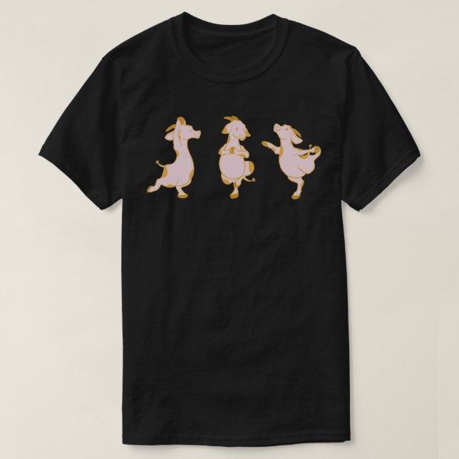 Camiseta Ouro Goat Yoga no nascer do sol (Frente do Design)
