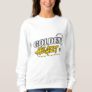 Camiseta Ouro Heart Mãe Sweatshirt Presente no Dia da Mãe