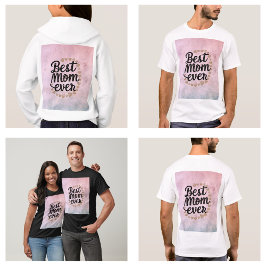 Camiseta Ouro Hearts Trendy Script Melhor Mãe Alguma Vez Mo