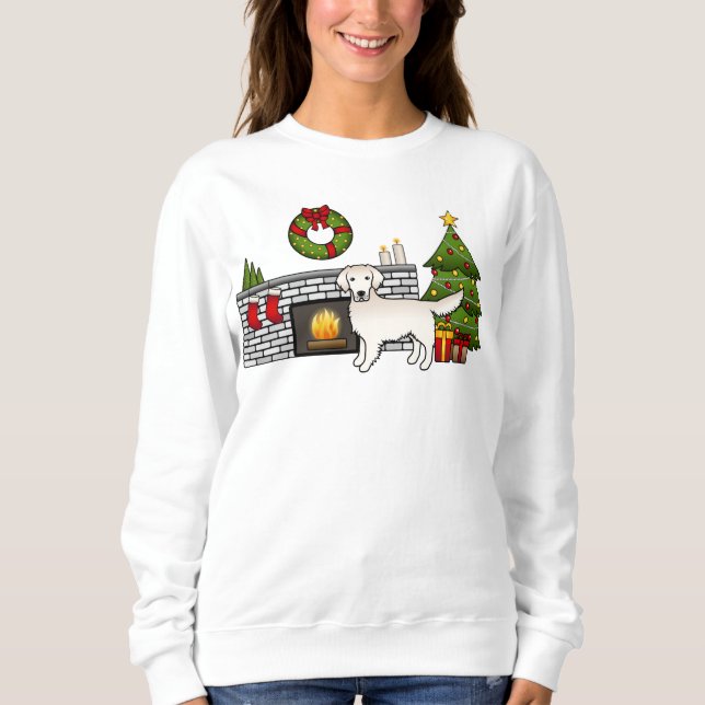 Camiseta Ouro Inglês Retriever Numa Sala De Natal (Frente)