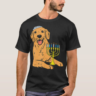 Camiseta Ouro Judeu Cão Retriever Hanukkah Pajamas Chanu