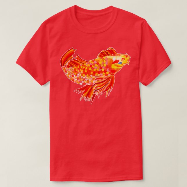 Camiseta Ouro Koi Carp - cor d'água original (Frente do Design)
