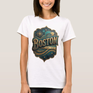 Camiseta Ouro Legal BOSTON EST 1630 Arte Vestível
