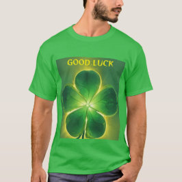 Camiseta Ouro Lucky Clover brilha boa sorte