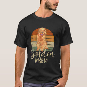 Camiseta Ouro Mãe Retro Ouro Sunset Retriever Gif