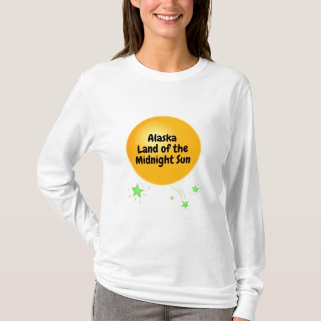 Camiseta Ouro Midnight Sun do Alasca (Frente)