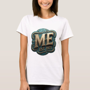 Camiseta Ouro Moderno ME EST 1971 Design Ousado