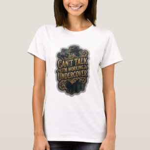 Camiseta Ouro Moderno NÃO POSSO FALAR ESTOU TRABALHANDO DIS