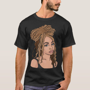 Camiseta Ouro natural de cabelos da mulher negra