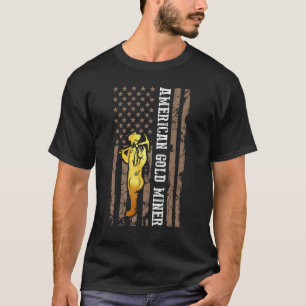 Camiseta Ouro Nos Sinalizador Para O Dourado Americano Mine