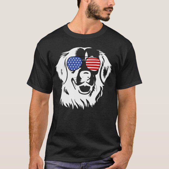 Camiseta Ouro orgulhoso Vender óculos de sol da bandeira am (Frente)