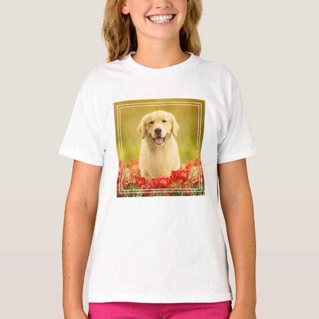 Camiseta Ouro para sempre nas flores vermelhas (Frente)
