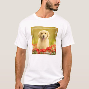 Camiseta Ouro para sempre nas flores vermelhas
