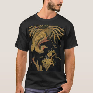 Camiseta Ouro Pássaro Japonês Clássico Antiquado