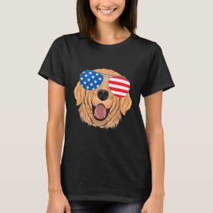 Camiseta Ouro Patriótico Retriever Cão 4 De Julho Presente