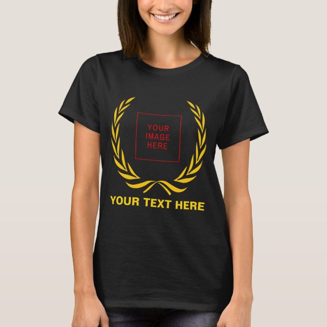 Camiseta Ouro pessoal Laurel Wreath Black (Frente)