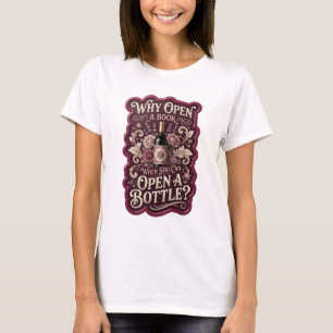 Camiseta Ouro POR QUE ABRIR UM LIVRO QUANDO VOCÊ PODE ABRIR
