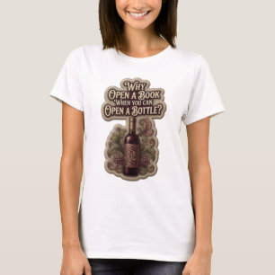 Camiseta Ouro POR QUE ABRIR UM LIVRO QUANDO VOCÊ PODE ABRIR