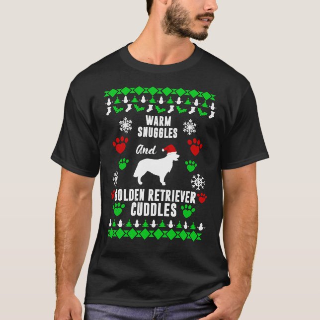 Camiseta Ouro Quente Enrola O Retriever Cudles Natal L (Frente)