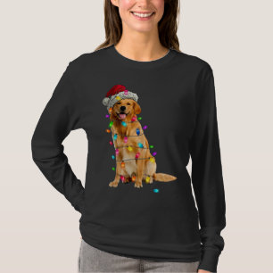 Camiseta Ouro Recupera Luzes de Natal Papais noeis Cachorro