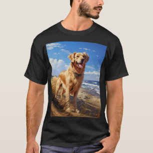 Camiseta Ouro recuperador na praia