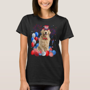 Camiseta Ouro Retriever 4 De Julho, Bandeira Americana