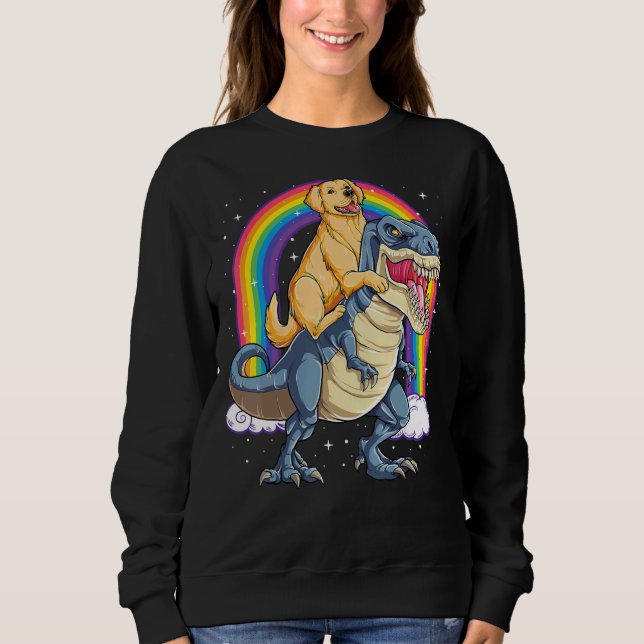 Camiseta Ouro Retriever Anel Dinossaur Rex Boys Rainbow (Frente)